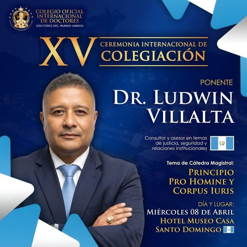 Anuncio oficial del colegio: Principio pro homine y corpus iuris, por Dr. Ludwin Villalta