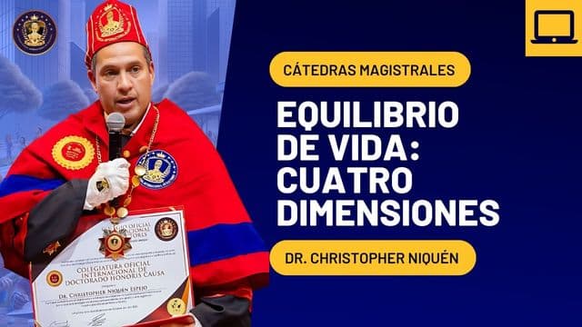 Portada de la grabación: Equilibrio de vida: cuatro dimensiones, por Dr. Christopher Niquén